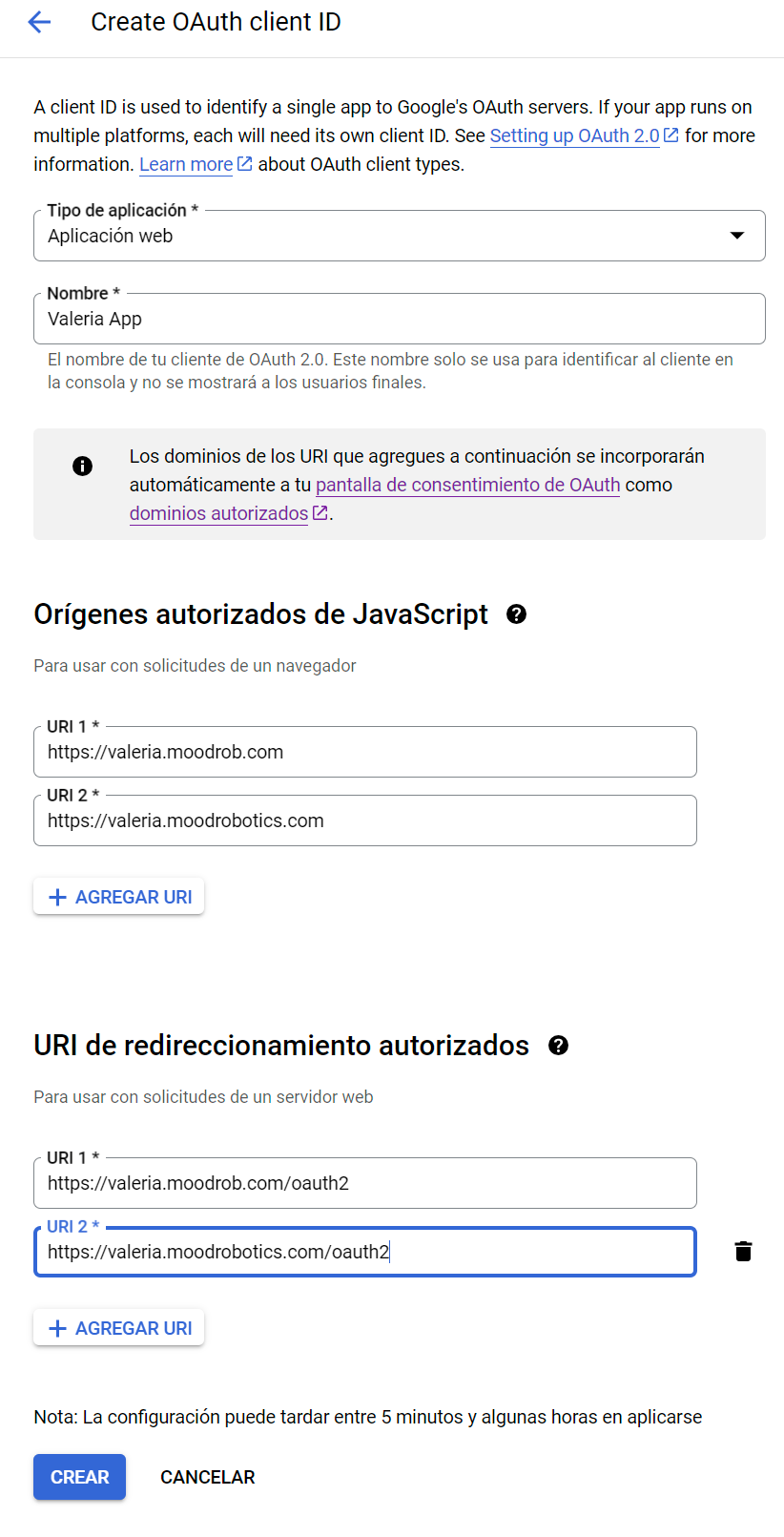 Tipo de aplicación